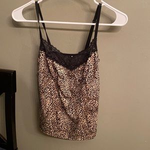 cheetah print lace tank